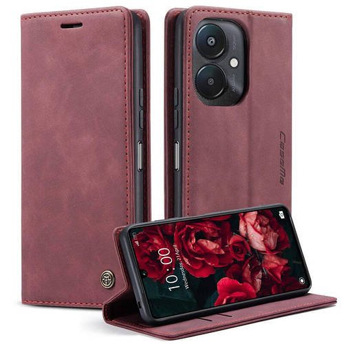 Чохол книжка з магнітом Xiaomi Poco C65 CaseMe Wine