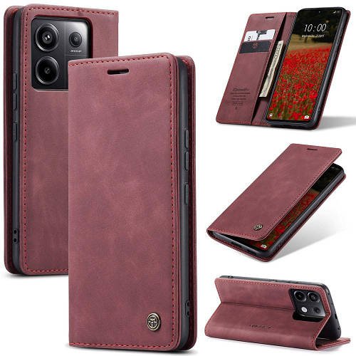 Чохол книжка з магнітом Xiaomi Redmi Note 13 Pro 5G CaseMe Wine