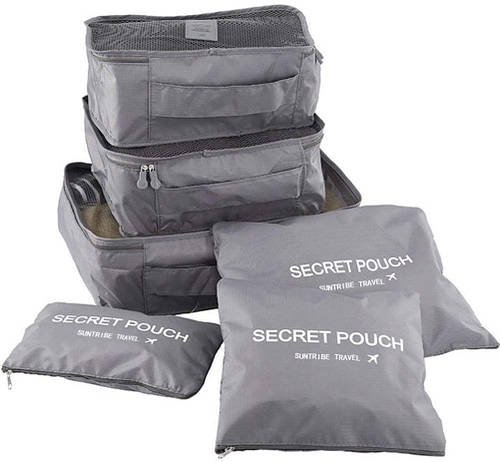 Набір дорожніх органайзерів Laundry Travel Pouch 6 шт сірий YU227
