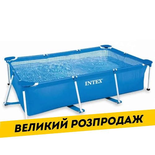Басейн прямокутний каркасний (300 x 200 x 75 см, 3834 л) Intex 28272 Синій Акція до 30.06