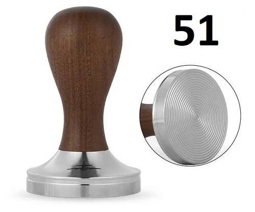 Темпер MHW-3Bomber 51 mm Vase walnut для кави Рифлений