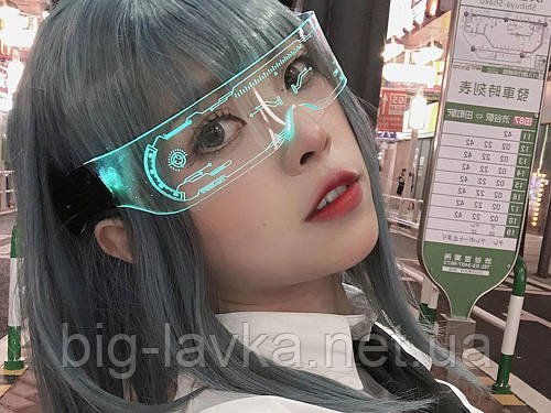 Світлодіодні окуляри в стилі Кіберпанк EL Cyberpunk 7 кольорів  Мультицвіт