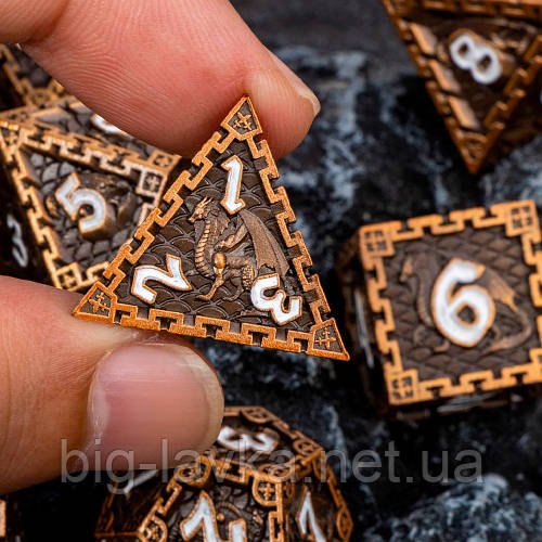 Набір кубиків для гри Підземелля та Дракони D&D Dungeons and Dragons DnD 7 шт  Золотистий