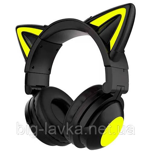 Ігрові навушники ZW-068 Bluetooth 5.0 RGB з котячими вушками  Чорний
