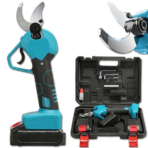 Потужний секатор у валізі з 2 акумуляторами для догляду за садом RD00-79