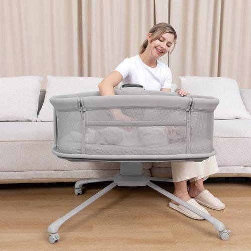 Ліжко для новонароджених 3в1 (музика, USB, таймер, москітна сітка) Mastela 3378 Grey