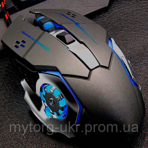 Ігрова миша Kinbas X-6 з RGB підсвічуванням  Чорний
