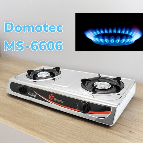 Газовий таганок-плита двоконфорочний Domotec MS-6606 з нержавіючої сталі – компактний та зручний у використанні.