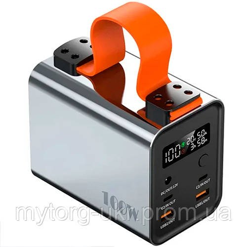 Портативний Power Bank на 60000mAh QC LED  Сріблястий
