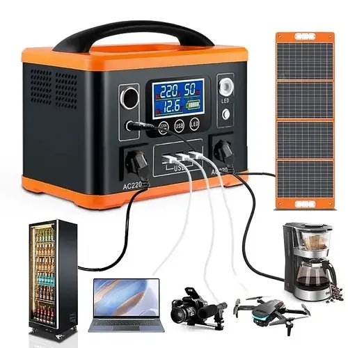 Портативна зарядна станція 300W 30Ah 2x220V/3xUSB із сонячною панеллю 60 W