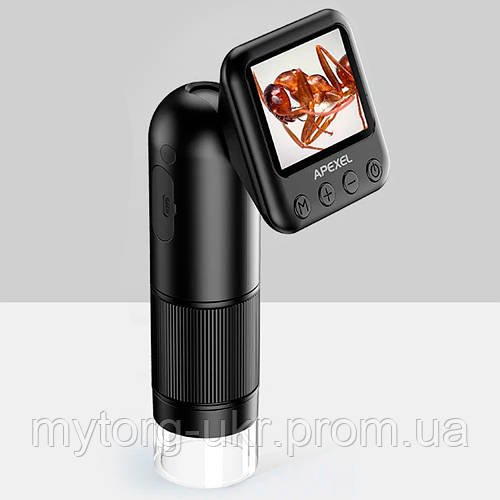 Цифровий мікроскоп з РК-екраном та USB APEXEL 400-800X  Чорний