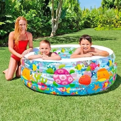 Надувний басейн круглий дитячий (розміром 152-56см, об'єм: 360л) Intex 58480