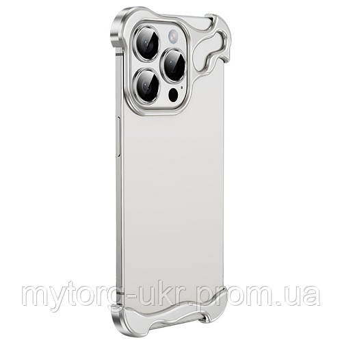 Чохол бампер LuxuryKase LK114 для iPhone 14 Pro Max  Сріблястий
