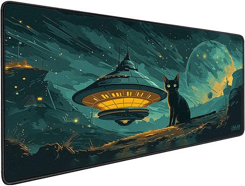 Ігрова поверхня (Килимок для мишки) SHLab Cat and UFO SHM-826 (70х30 см)