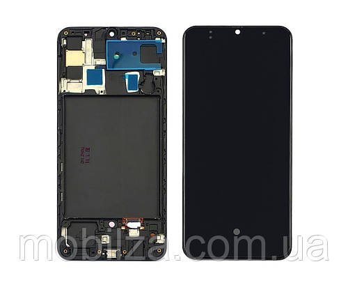 Дисплей Samsung A505 Galaxy A50 (2019) + сенсор и рамка, черный, OLED