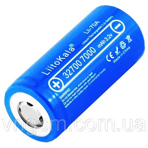 Акумулятор LiitoKala Lii-70A 32700 / LiFePO4 / 21А / 3,2В / 7000 mАh / плоский контакт / Original