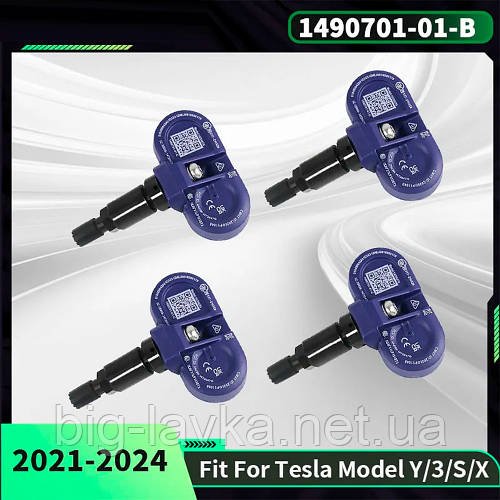 Датчики тиску в шинах для Tesla Bluetooth TPMS 4шт  Синій