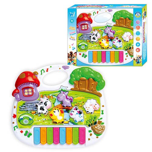 Піаніно дитяче WToys (пісні, казки, цифри, звуки тварин, підсвічування, українське озвучення) 18126