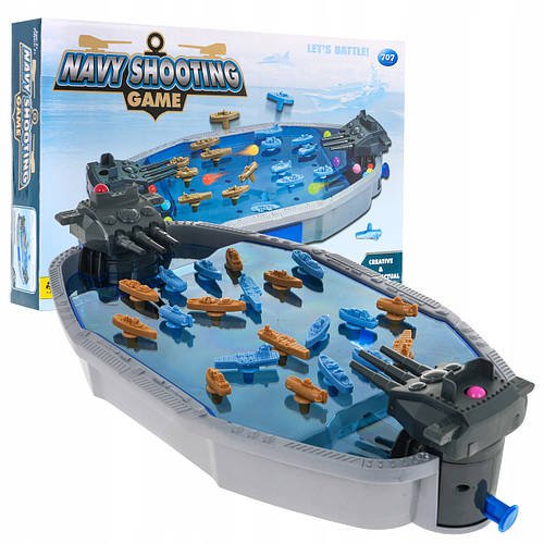 Настільна гра "Морський бій" (20 кораблів, механічна гармата, 30 куль, у коробці) 707-126