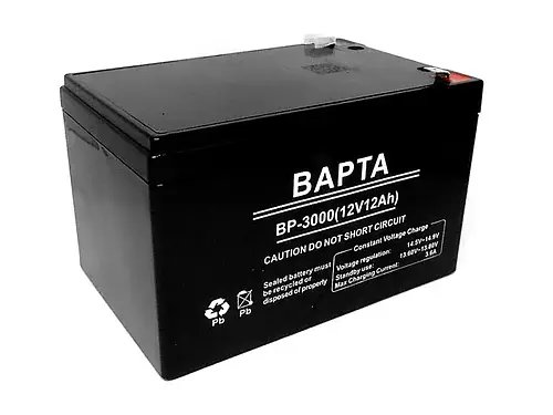 Акумулятор BAPTA BP-3000 12В 12Аг (155×98×99 мм) для ДБЖ, охорони, кас, вагів та автономних систем