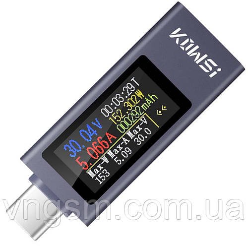 Багатофункціональний USB тестер KOWSI KWS-2302C Type-C / ударостійкий / QC3.0 / 4-30V / 12A