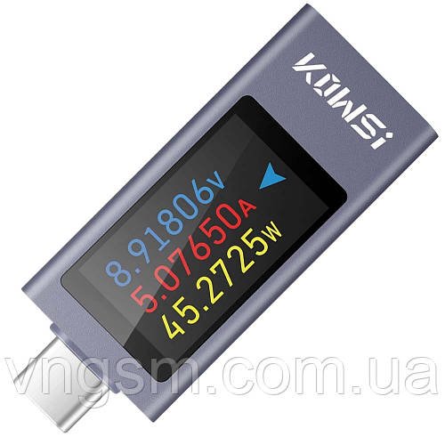Багатофункціональний USB тестер KOWSI KWS-2303C Type-C / ударостійкий / QC3.0 / 4-30V / 12A