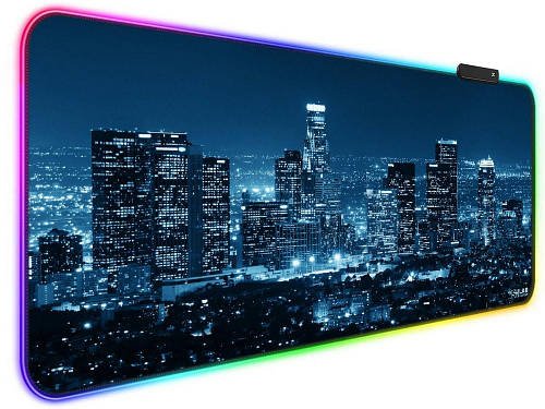 Килимок для миші з підсвічуванням SHLab Spectra Нічне Місто SHM-642 (80x40 см)