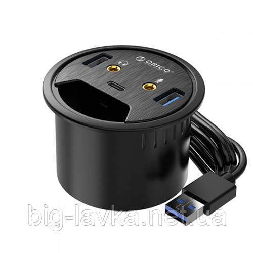 Концентратор USB Orico DESK-2U1C USB 3.0 + Type C для робочого столу  Чорний