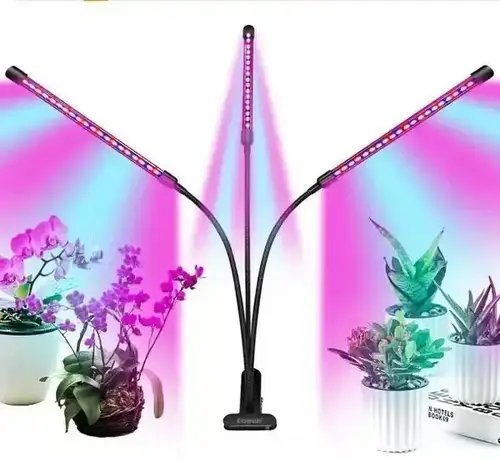Світлодіодна фітолампа Grow Light для вирощування рослин, розсади Повний спектр 3 голови RTS Лучшая цена
