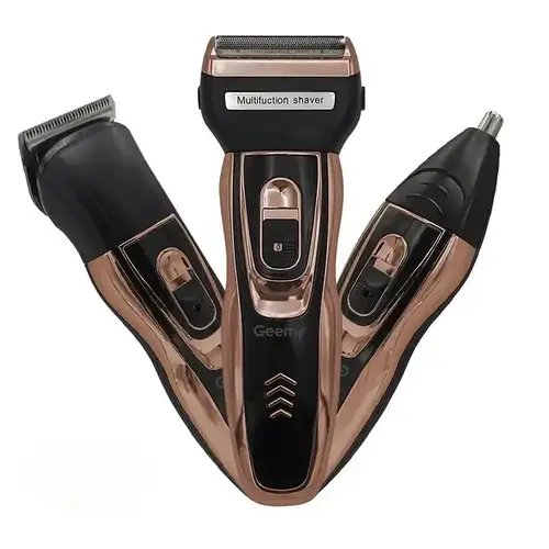 Електробритва-тример 3в1 Geemy GM-595/ Бездротова машинка для стриження волосся, бороди та носа/ Бритва-триммі YU227