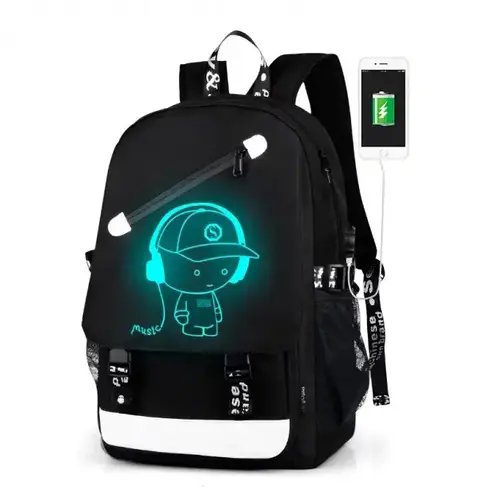Рюкзак Senkey & Style Music з USB світиться в темряві, світиться в темряві YU227