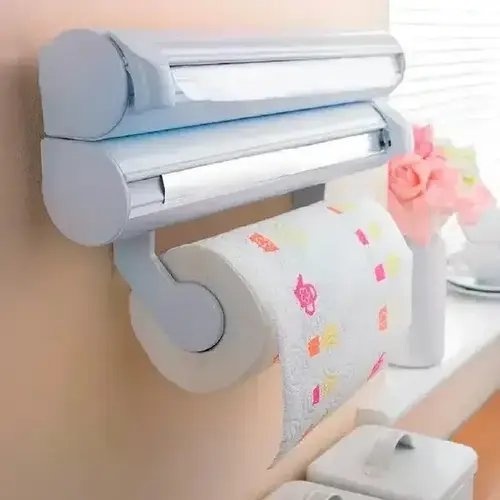 Кухонний диспенсер для плівки, фольги та рушників Kitchen Roll Triple Paper dispenser, тримач для рушників YU227