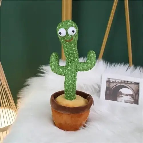 Кантус, що танцює, світло-ігрова іграшка на батарейках, Dancing Cactus TikTok кактус у вазоні 34 см YU227