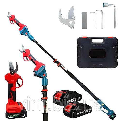 Акумуляторний секатор з подовжувачем 2м. (2АКБ 24V)