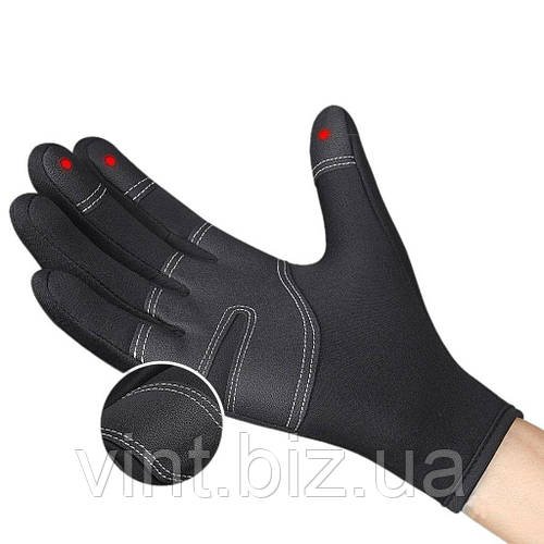 Зимние водонепроницаемые перчатки с сенсорными пальцами и застежкой.