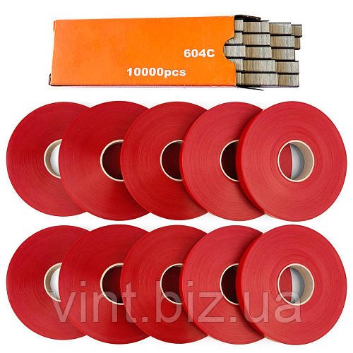 10 рулонів стрічки та 10 000 скоб. Набір для садового степлера  (тапенера)