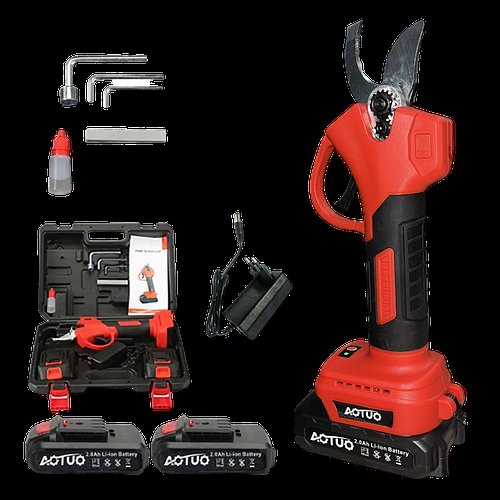 Секатор акумуляторний AOTUO 21V з двома акумуляторами 2000 mAh у кейсі