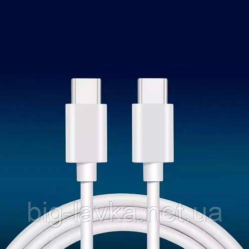 Зарядний кабель 60 Вт USB type C-type C  Білий