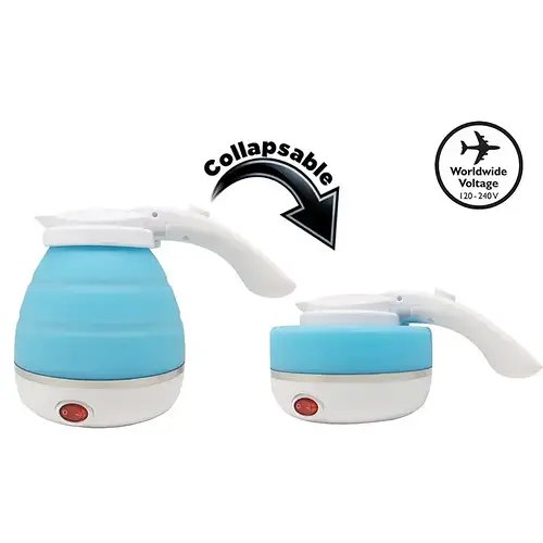 Чайник Kettle портативний силіконовий похідний 100-240 на 750 мл (синій) YU227
