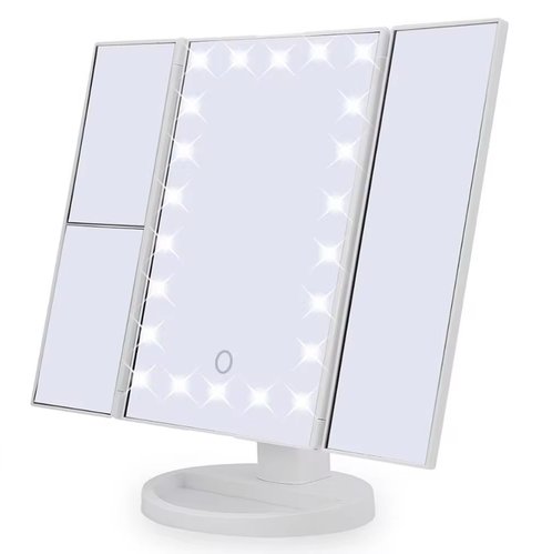 Косметичне потрійне дзеркало із сенсорним LED екраном та збільшувачем Magic Makeup Mirror Біле