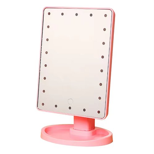 Дзеркало косметичне із сенсорним екраном та 22 LED підсвічуванням Light Touch Mirror Рожеве