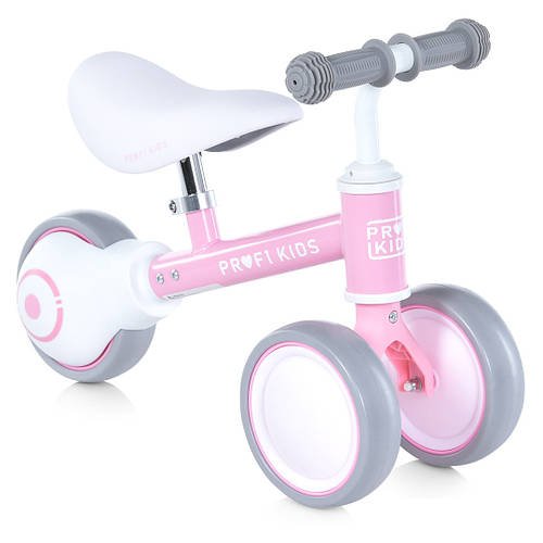 Дитячий біговел на трьох колесах з м'яким сидінням Profi Kids 6 MBB 1016-1 Біло-рожевий