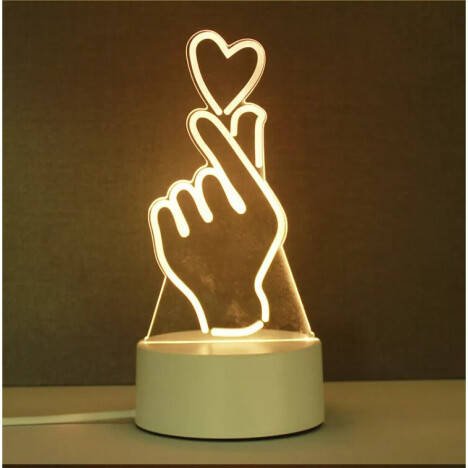 Нічник LAMP 3D-16 Рука із серця YU227