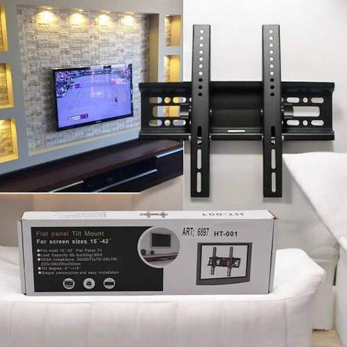 Універсальний кронштейн для ТВ 15"-42", до 40 кг, настінне кріплення HT-001, стандарти VESA