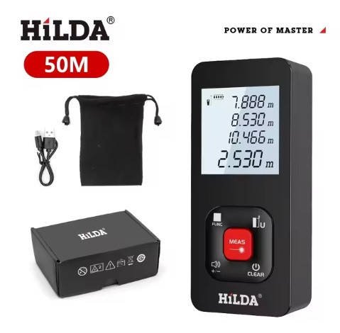 HILDA E50 CJ390 50м лазерний далекомір, рулетка, вимірювач довжини