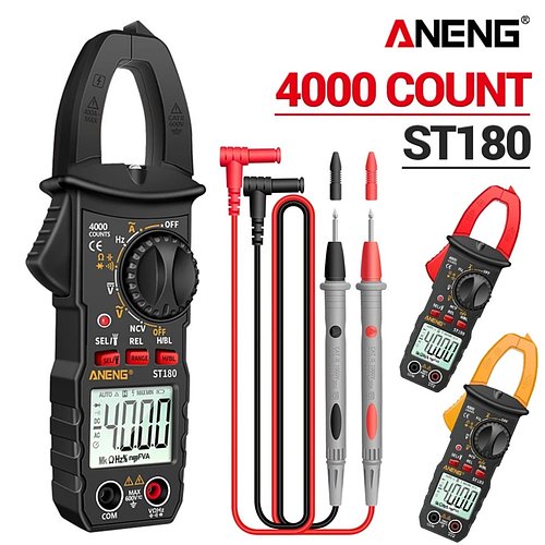 ANENG ST180 цифрові струмовимірювальні кліщі мультиметр, AC/DC амперметр з дисплеєм