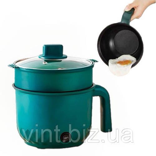 Електрична рисоварка 1,8 літра з антипригарним покриттям та паровим котлом з харчового пластика.