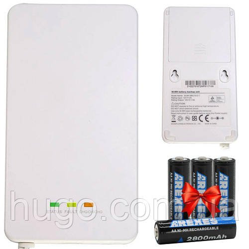 Безперебійник для роутера 12V, BBU15-DT + 4шт Акумулятор АА 2800mAh Arexes / Міні UPS для роутера