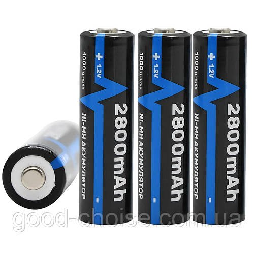4шт Аккумулятор пальчиковый АА, 2800mAh,1,2v Ni-MH Arexes / Батарейка аккумулятор / Аккумуляторная батарейка