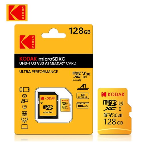 Карта пам'яті MicroSD Kodak 128Gb U3 UHS-L V30 A1 Class 10
